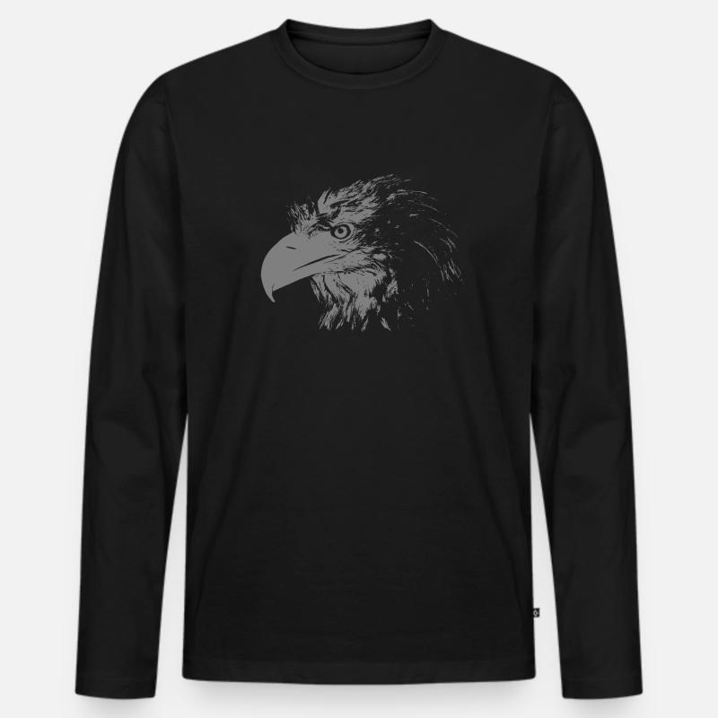 Adler - Männer Premium Bio Langarmshirt - Schwarz