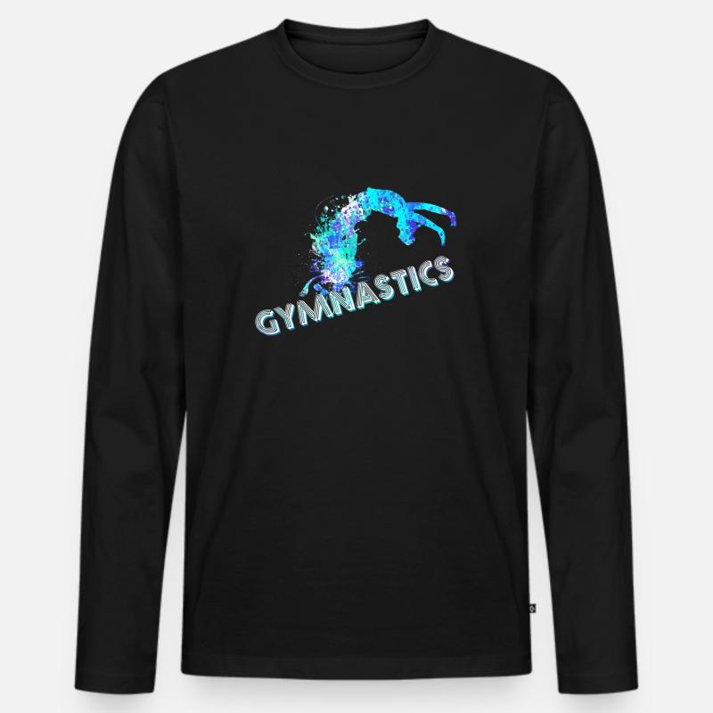 Turnen - Männer Premium Bio Langarmshirt - Schwarz