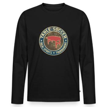 kicker foosball kickern - Männer Premium Bio Langarmshirt - Schwarz - Vorne - Nico (187cm)