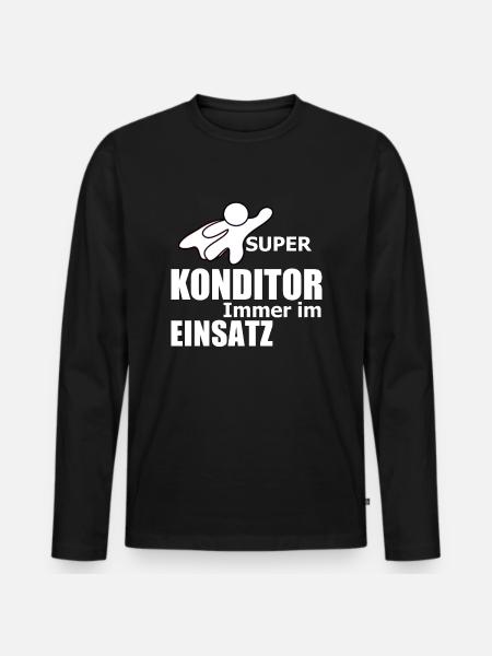 Konditor Beruf Geschenk - Männer Premium Bio Langarmshirt - Schwarz