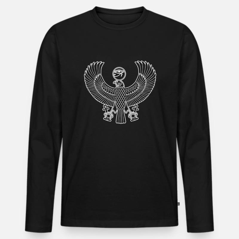 Horus - Männer Premium Bio Langarmshirt - Schwarz