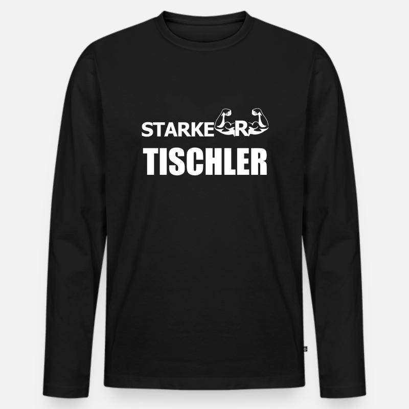 TISCHLER - Männer Premium Bio Langarmshirt - Schwarz