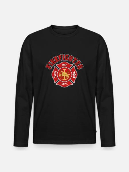 fire brigade - Men's Premium Organic Long Sleeve Shirt - black