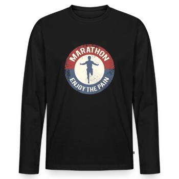 marathon - Men's Premium Organic Long Sleeve Shirt - black - Front - Nico (187cm)