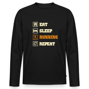 running - Männer Premium Bio Langarmshirt - Schwarz - Vorne - Nico (187cm)