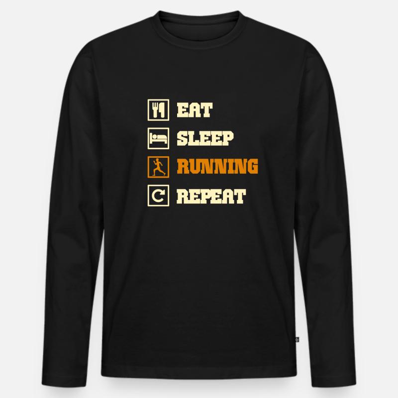 running - Männer Premium Bio Langarmshirt - Schwarz