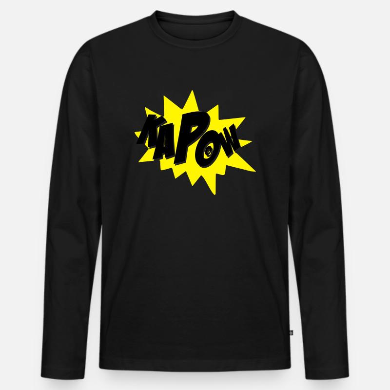 kapow - Männer Premium Bio Langarmshirt - Schwarz