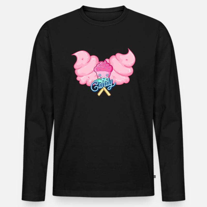 Candy Candy - Männer Premium Bio Langarmshirt - Schwarz