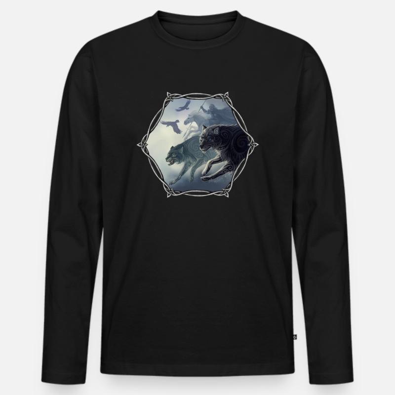 Odins wilde Jagd - Männer Premium Bio Langarmshirt - Schwarz