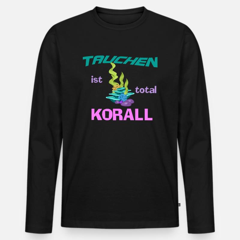 Tauchen - Männer Premium Bio Langarmshirt - Schwarz