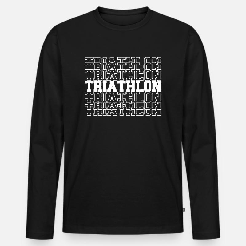triathlon - Männer Premium Bio Langarmshirt - Schwarz