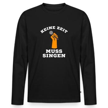 Singen - Männer Premium Bio Langarmshirt - Schwarz - Vorne - Nico (187cm)