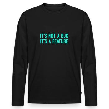 Informatiker Bug Feature - Männer Premium Bio Langarmshirt - Schwarz - Vorne - Nico (187cm)