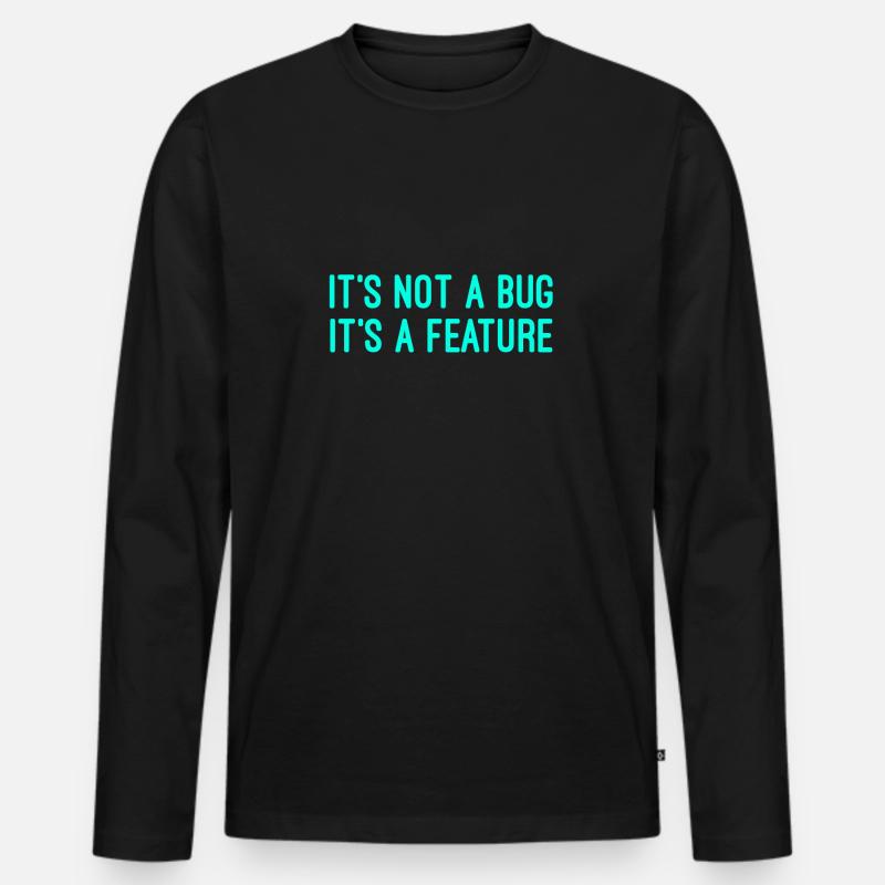 Computer scientist bug feature - Men's Premium Organic Long Sleeve Shirt - black