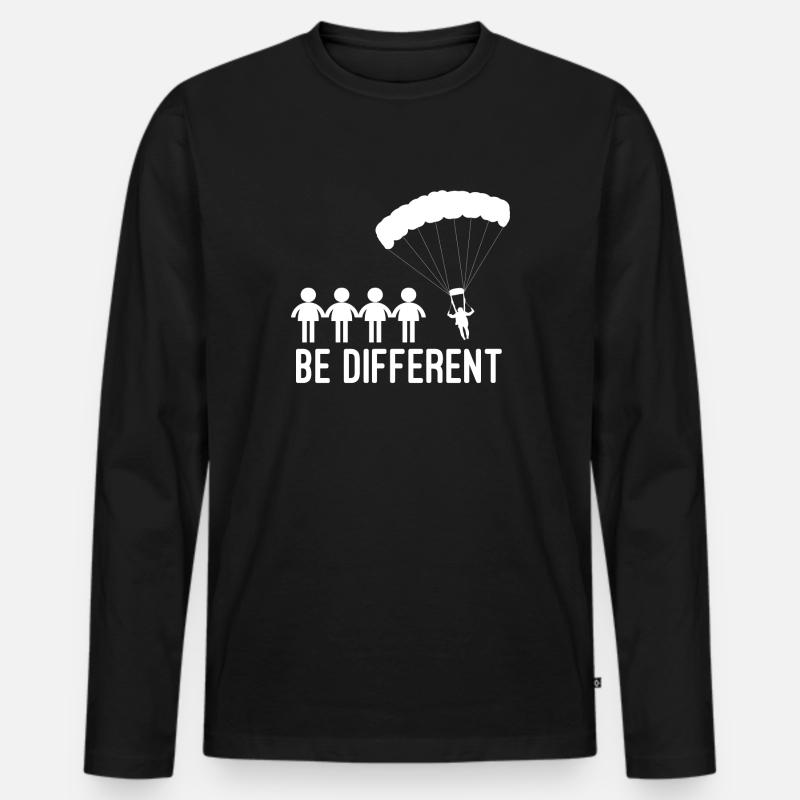 Skydiving Be different - Männer Premium Bio Langarmshirt - Schwarz
