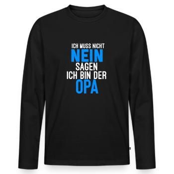 Opa - Männer Premium Bio Langarmshirt - Schwarz - Vorne - Nico (187cm)