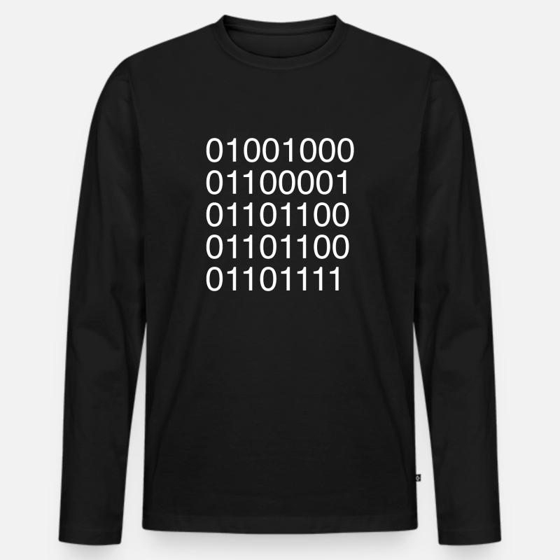 Informatiker ASCII Code Binär - Männer Premium Bio Langarmshirt - Schwarz