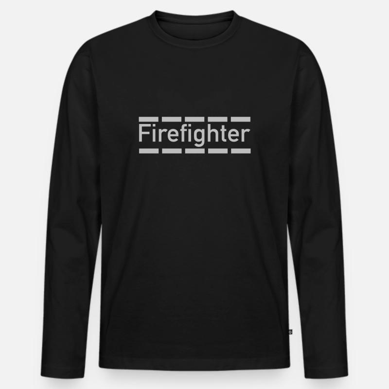 Firefighter - Männer Premium Bio Langarmshirt - Schwarz