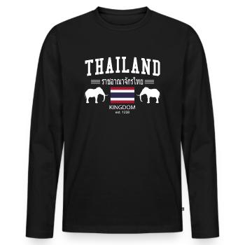 La Thaïlande - T-shirt manches longues Premium bio Homme - noir - Devant - Nico (187cm)