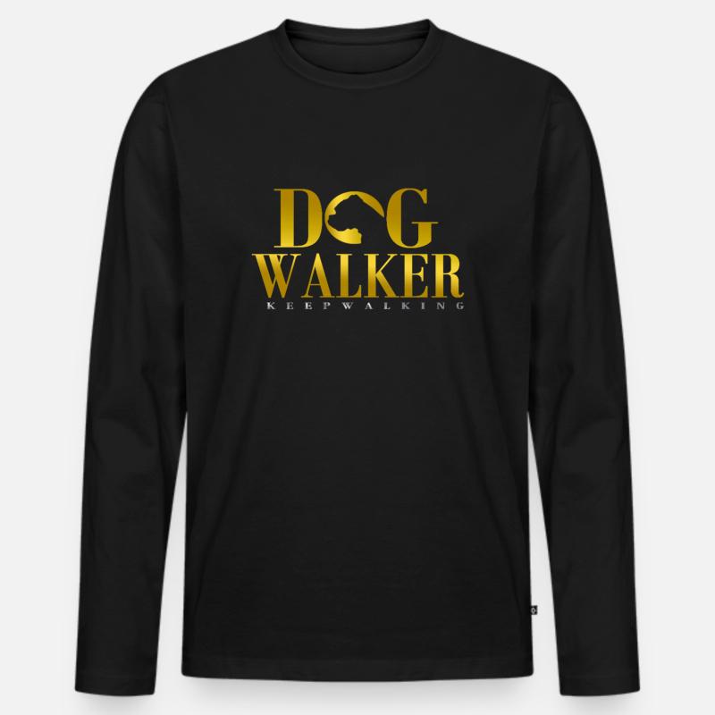 HUNDEWANDERER - Männer Premium Bio Langarmshirt - Schwarz