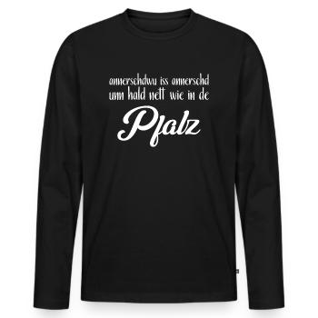 Pfalz Riesling Weinfest - Männer Premium Bio Langarmshirt - Schwarz - Vorne - Nico (187cm)