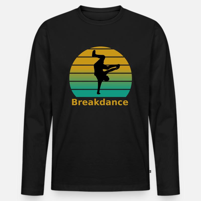 Breakdance - Männer Premium Bio Langarmshirt - Schwarz