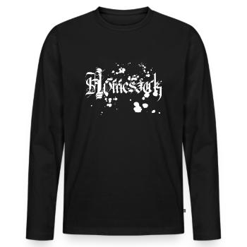 Calligraphie Edition: Homesick (blanc/tache) - T-shirt manches longues Premium bio Homme - noir - Devant - Nico (187cm)