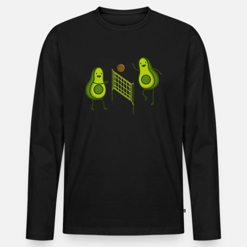 avocado volleyball - Männer Premium Bio Langarmshirt - Schwarz