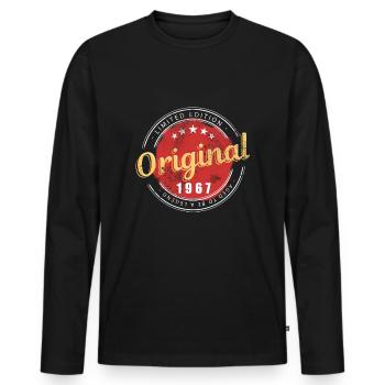 Année de naissance 1967 Original 1967 Cadeau d’anniversaire - T-shirt manches longues Premium bio Homme - noir - Devant - Nico (187cm)