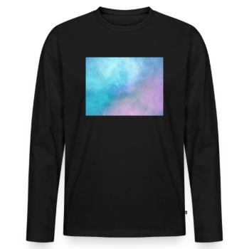 Space Rechteck - Männer Premium Bio Langarmshirt - Schwarz - Vorne - Nico (187cm)