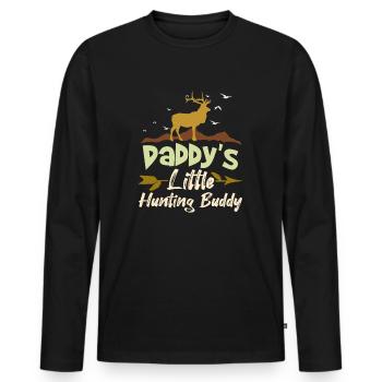 Daddy's Little Hunting Buddy Huntsman Hunter - Men's Premium Organic Long Sleeve Shirt - black - Front - Nico (187cm)