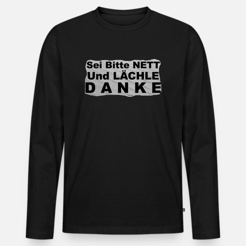 TOMZOFF Sei Bitte Nett - Männer Premium Bio Langarmshirt - Schwarz