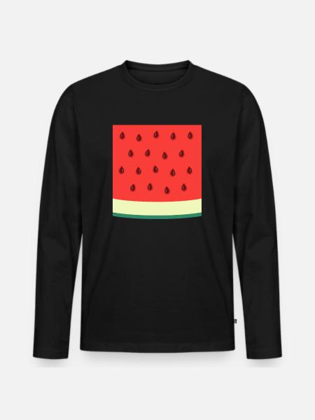 Melone Wassermelone Kostüm Fasching Karneval - Men's Premium Organic Long Sleeve Shirt - black
