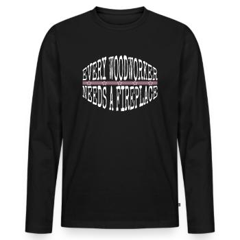 drôle de citation drôle de travail forestier maçon - T-shirt manches longues Premium bio Homme - noir - Devant - Nico (187cm)