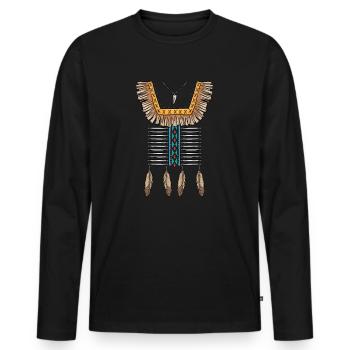 Costume indien Carnaval Carnaval Déguisement - T-shirt manches longues Premium bio Homme - noir - Devant - Nico (187cm)