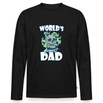 World's Dopest Dad - Männer Premium Bio Langarmshirt - Schwarz - Vorne - Nico (187cm)