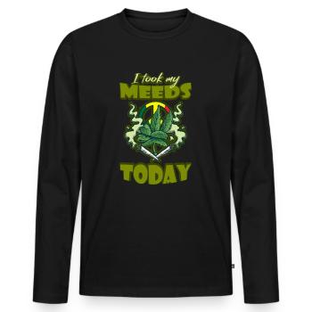 I Took My Meds Today - Männer Premium Bio Langarmshirt - Schwarz - Vorne - Nico (187cm)