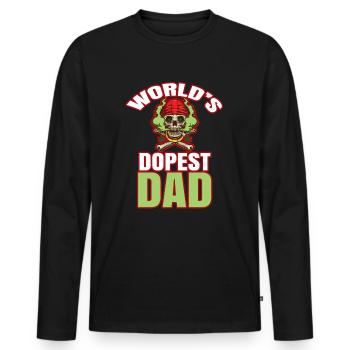 World's Dopest Dad - Männer Premium Bio Langarmshirt - Schwarz - Vorne - Nico (187cm)
