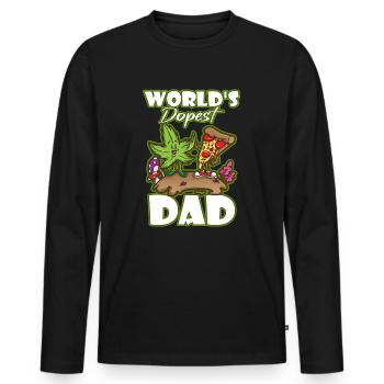 World's Dopest Dad - Männer Premium Bio Langarmshirt - Schwarz - Vorne - Nico (187cm)