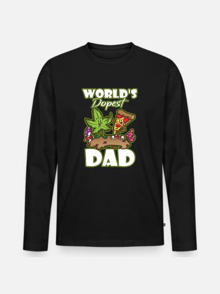 World's Dopest Dad - Männer Premium Bio Langarmshirt - Schwarz