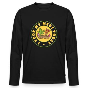 J’ai pris mes médicaments aujourd’hui - T-shirt manches longues Premium bio Homme - noir - Devant - Nico (187cm)