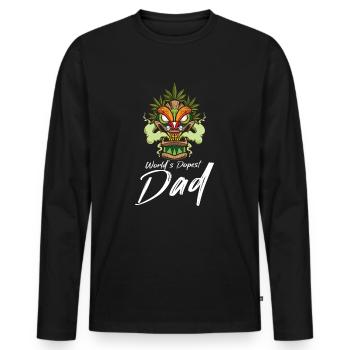 World's Dopest Dad - Männer Premium Bio Langarmshirt - Schwarz - Vorne - Nico (187cm)