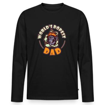 World's Dopest Dad - Männer Premium Bio Langarmshirt - Schwarz - Vorne - Nico (187cm)