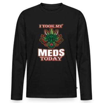 J’ai pris mes médicaments aujourd’hui - T-shirt manches longues Premium bio Homme - noir - Devant - Nico (187cm)