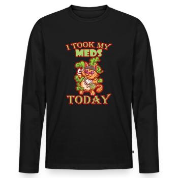 I Took My Meds Today - Men's Premium Organic Long Sleeve Shirt - black - Front - Nico (187cm)