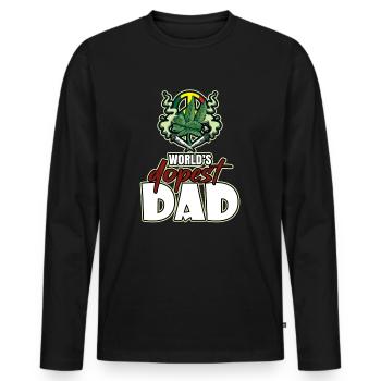 World's Dopest Dad - Männer Premium Bio Langarmshirt - Schwarz - Vorne - Nico (187cm)