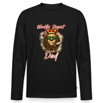 World's Dopest Dad - Männer Premium Bio Langarmshirt - Schwarz - Vorne - Nico (187cm)