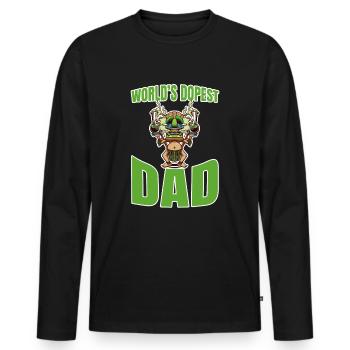 World's Dopest Dad - Männer Premium Bio Langarmshirt - Schwarz - Vorne - Nico (187cm)