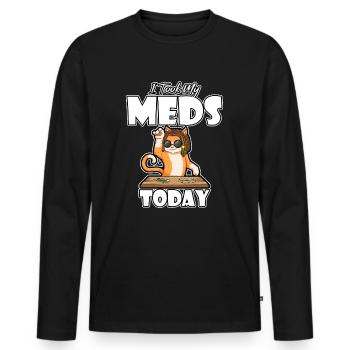J’ai pris mes médicaments aujourd’hui - T-shirt manches longues Premium bio Homme - noir - Devant - Nico (187cm)