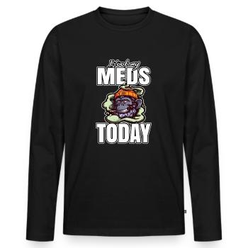 I Took My Meds Today - Männer Premium Bio Langarmshirt - Schwarz - Vorne - Nico (187cm)